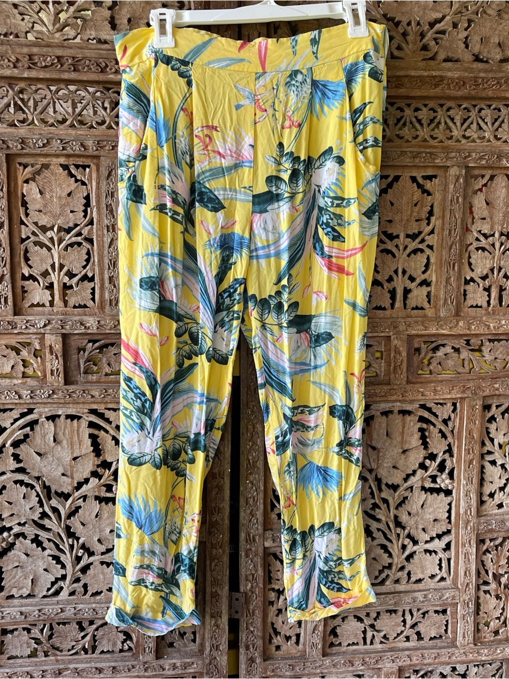 Cotton On Yellow Tropical Print Pants